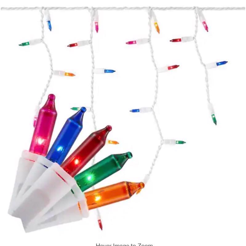 CELEBRATIONS - Celebrations Platinum LED T5 Multicolored/Warm White 100 ct Icicle Christmas Lights 8.5 ft.