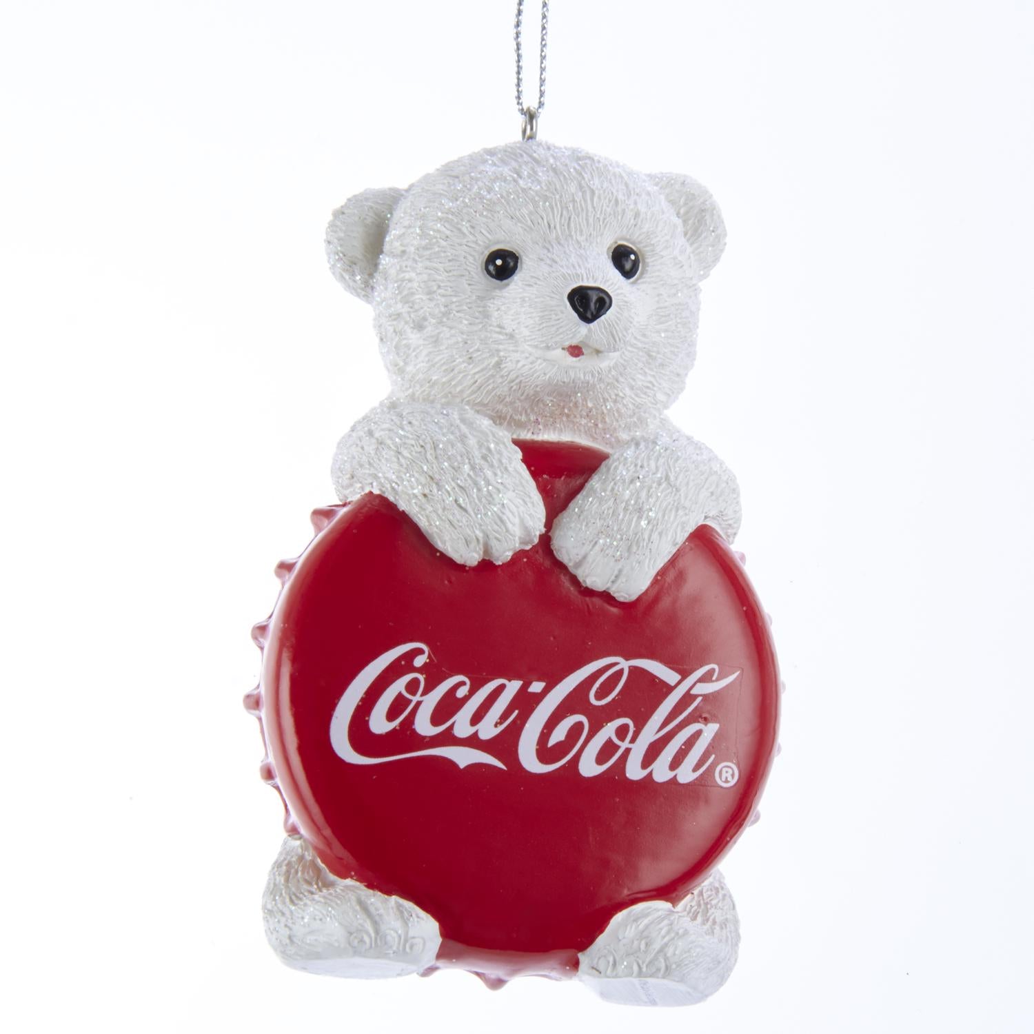 Kurt S. Adler Coca-Cola Bear with Bottle Cap Ornament 4 in. - Case of 12