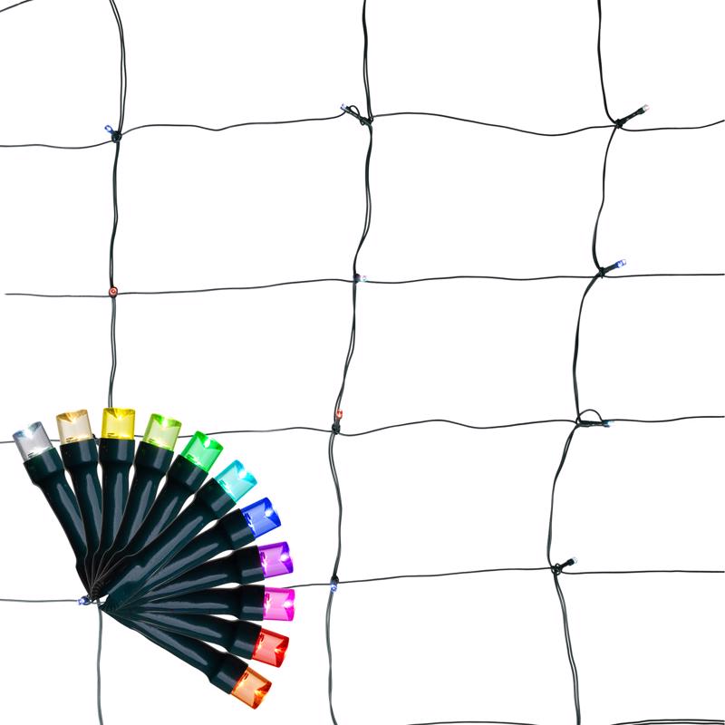 CELEBRATIONS - Celebrations Platinum LED T5 Multicolored 100 ct Net Smart-Enabled Christmas Lights 4 ft.