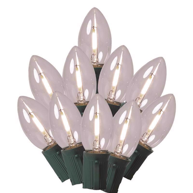 CELEBRATIONS - Celebrations Classic LED C9 Pure White 25 ct String Christmas Lights 24 ft. - Case of 12