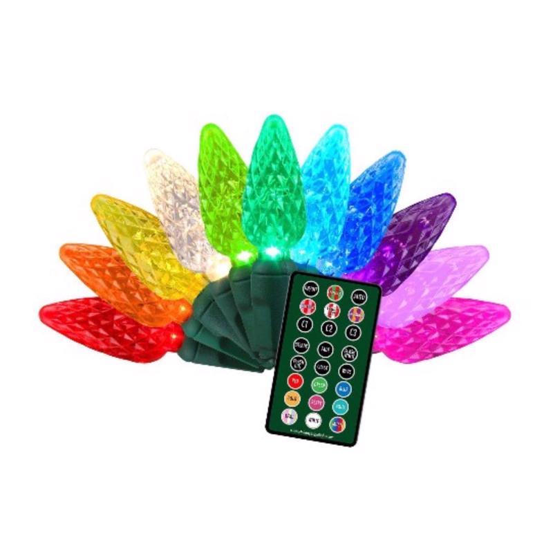 CELEBRATIONS - Celebrations Platinum LED C9 RGBW 25 ct String Lights w/Remote Christmas Lights 25 ft.