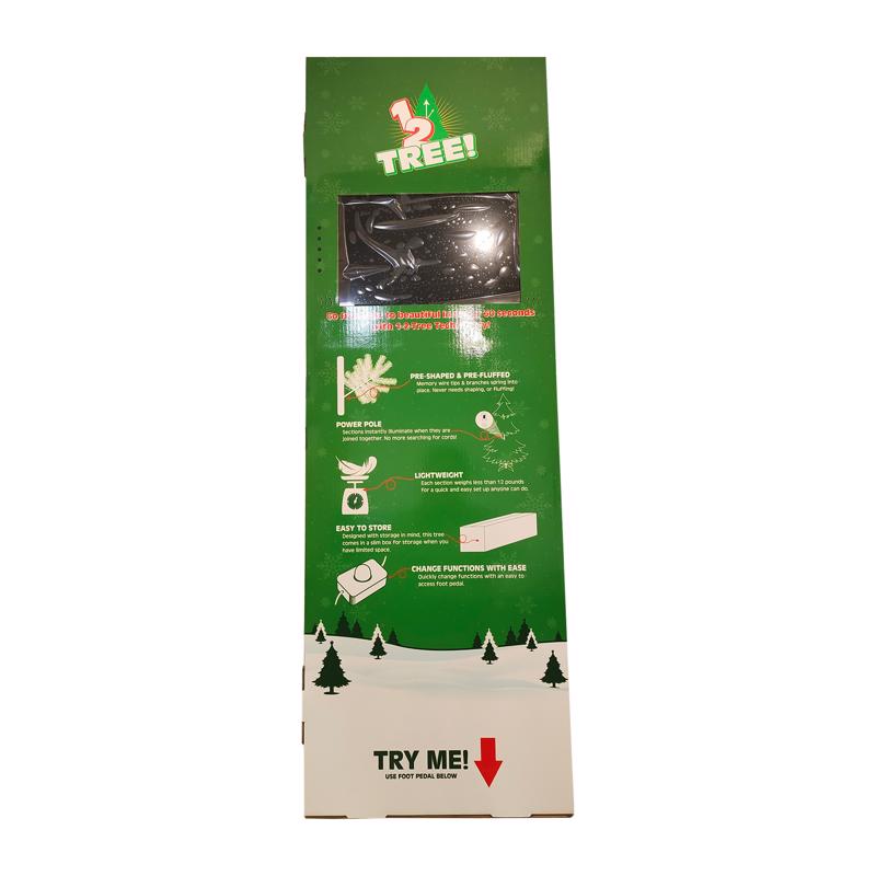HOLIDAY BRIGHT LIGHTS - 52 in. H Green Holiday Bright Lights 1-2 Tree Display Cardboard