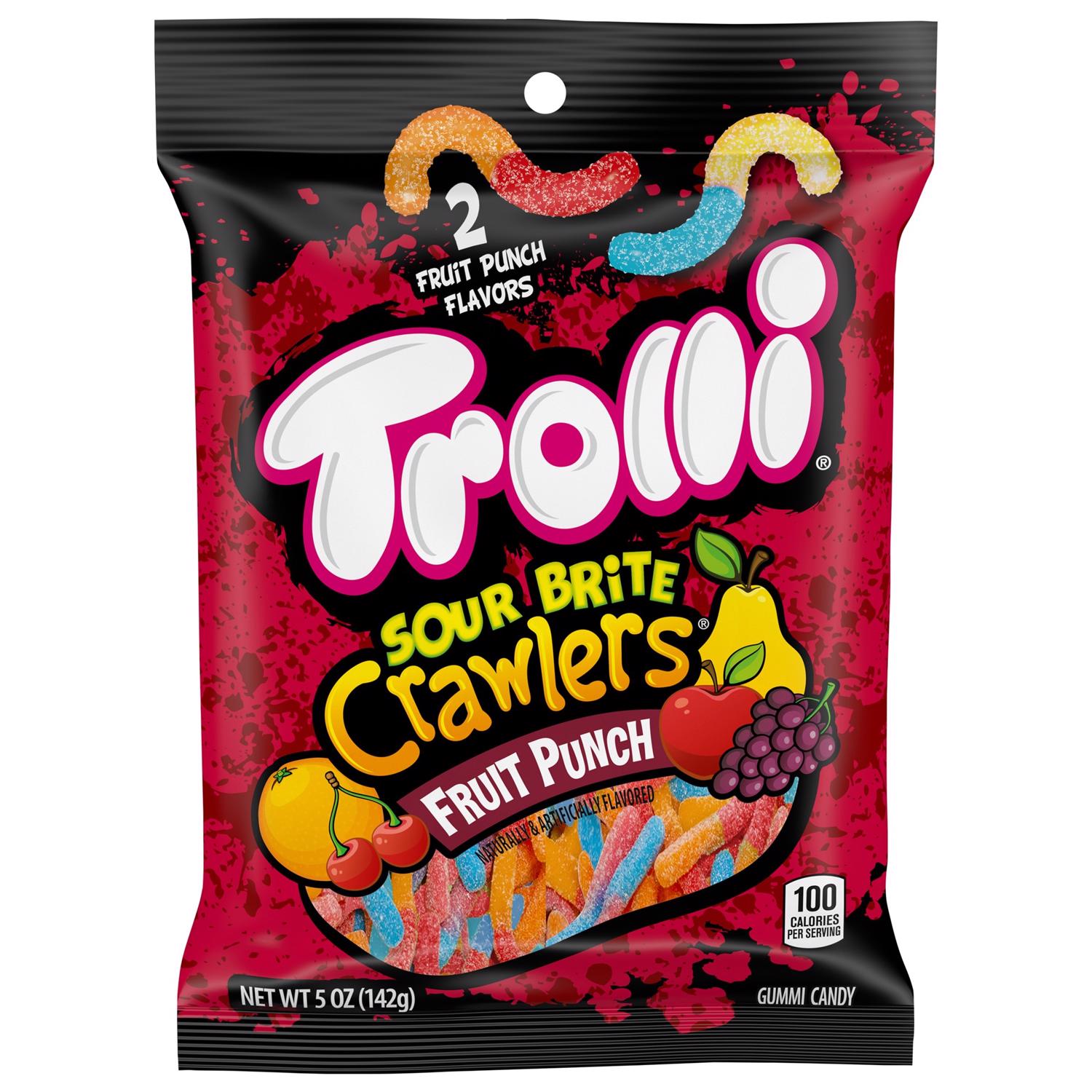 Trolli Sour Brite Crawlers Fruit Punch Gummi Candy 5 oz - Case of 12