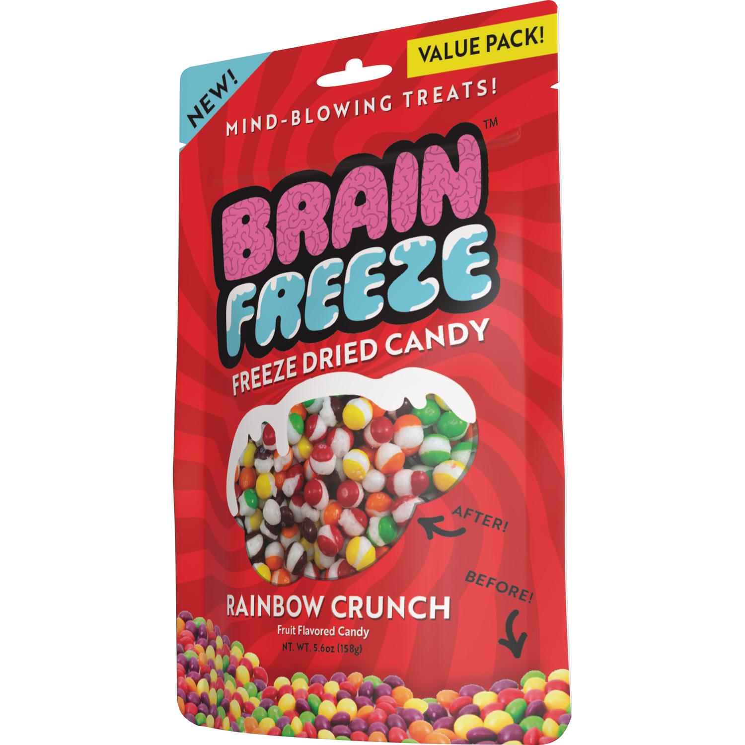 Brain Freeze Rainbow Crunch Fruit Candy 5.6 oz - Case of 12