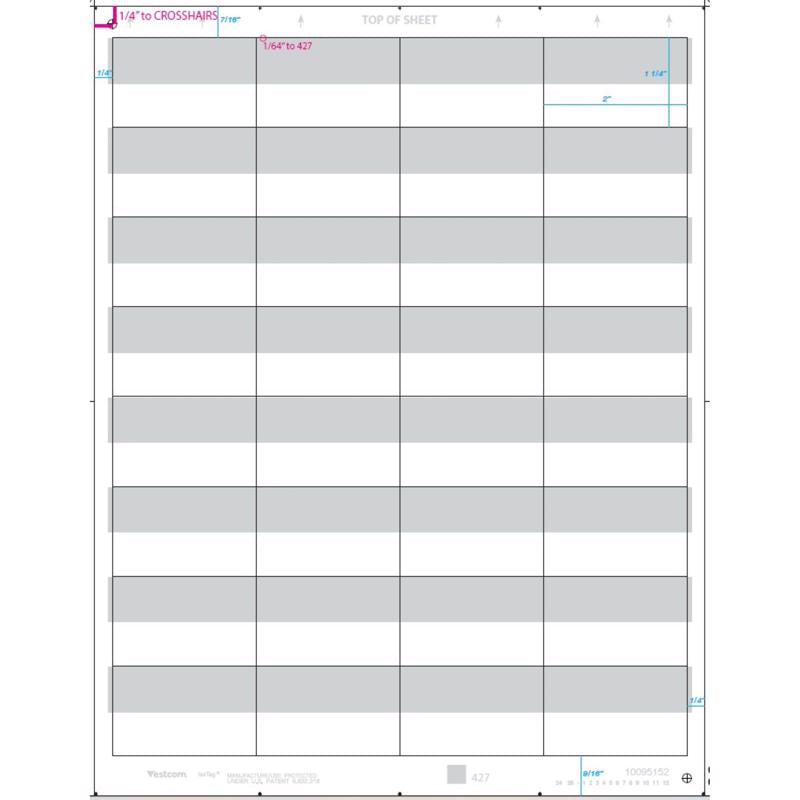 VESTCOM - Pricing Tool Gray Bin Tag Labels - Sheet 32 each