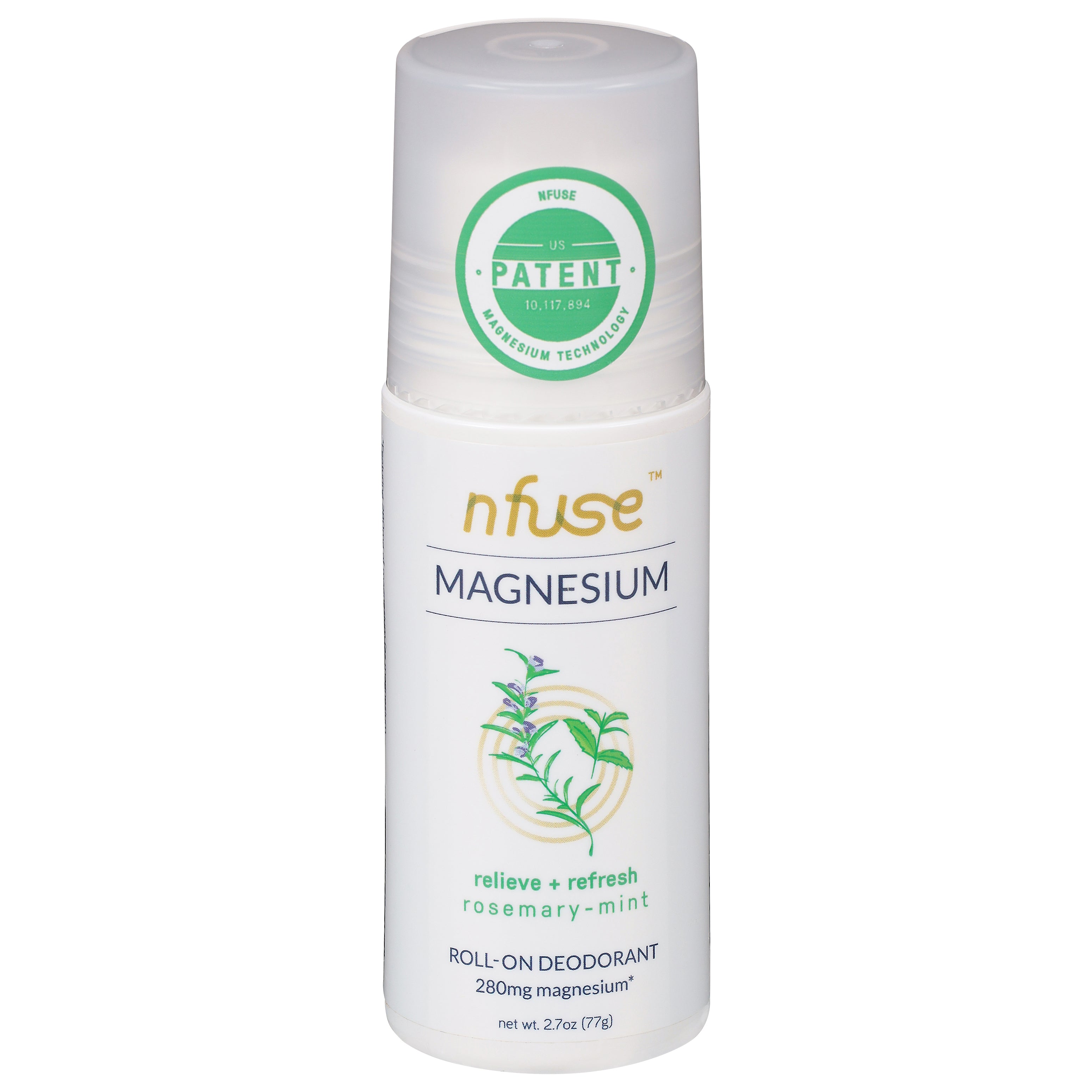Nfuse Magnesium Rosemary-Mint Roll-On Deodorant 2.7 oz - Case of 1