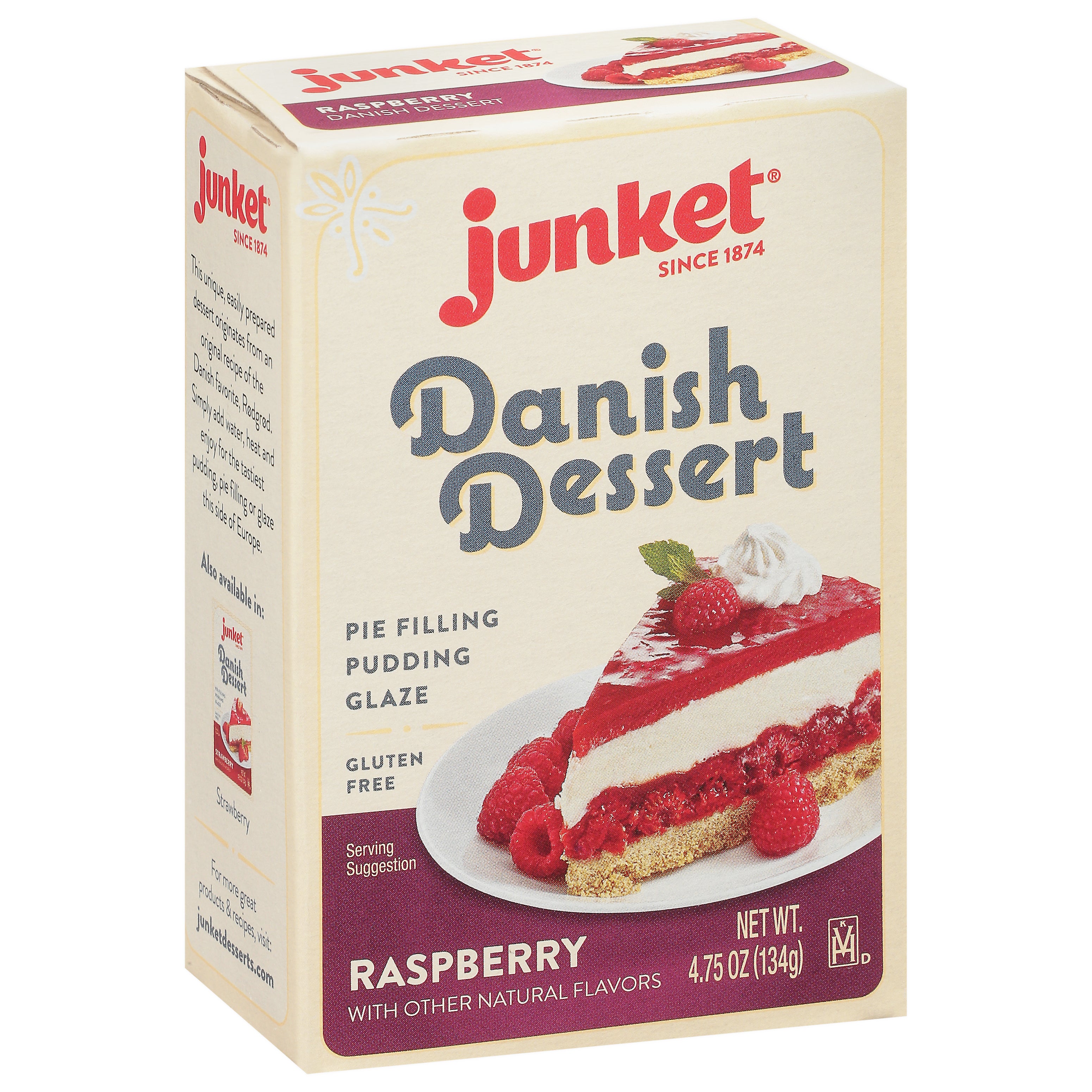 Junket Raspberry Danish Dessert Mix 4.75 oz - Case of 12