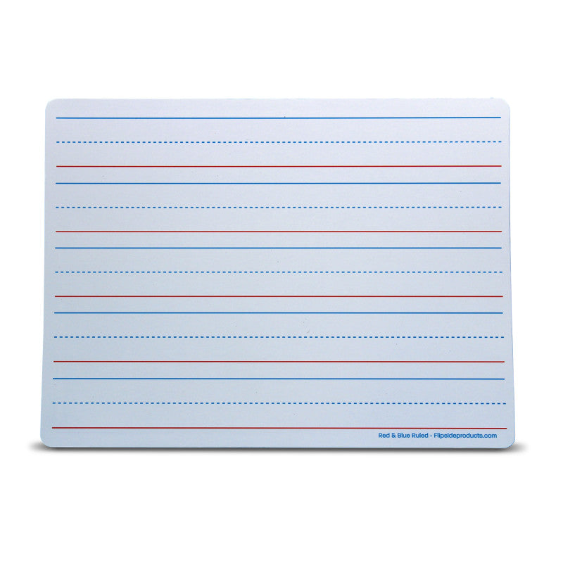 FLIPSIDE PRODUCTS - Magnetic Dry Erase Learning Mat, Two-Sided Red & Blue Ruled/Plain, 9" x 12", Pack of 12