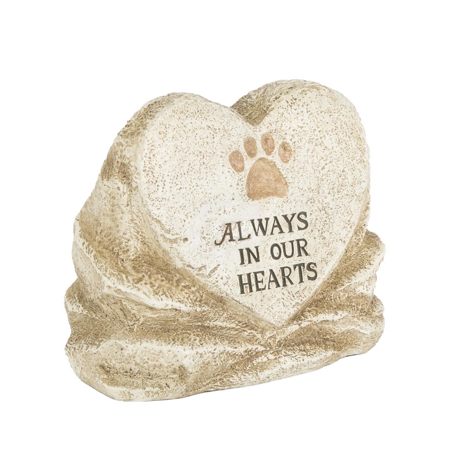 Gerson Always in Our Hearts Paw Print Memorial Stone Porch Decor 1 each - Case of 12