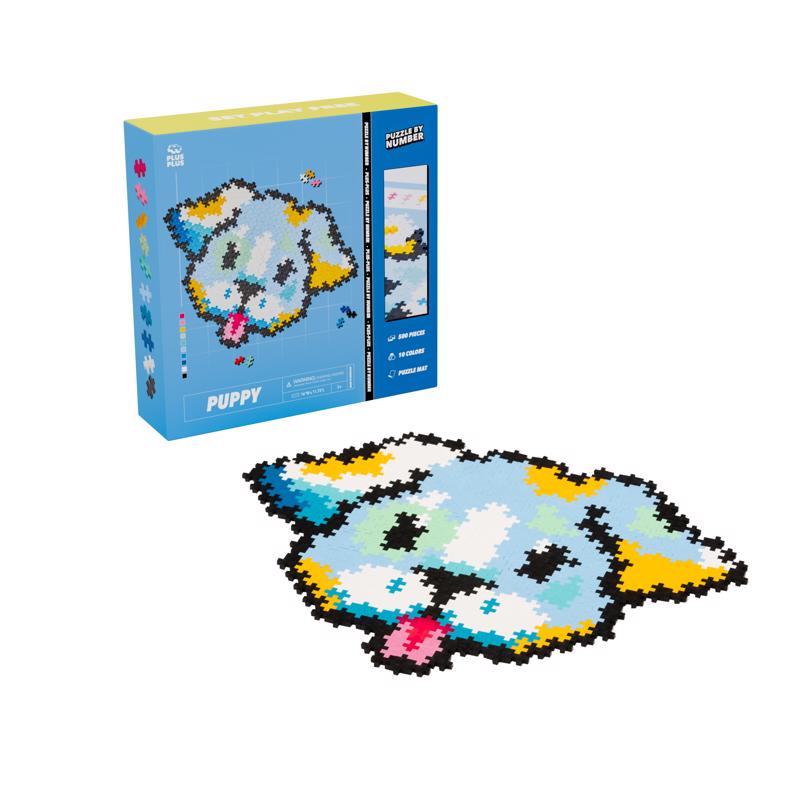 PLUS-PLUS - Plus-Plus Puzzle By Number Puppy Puzzle Multicolored 500 pc