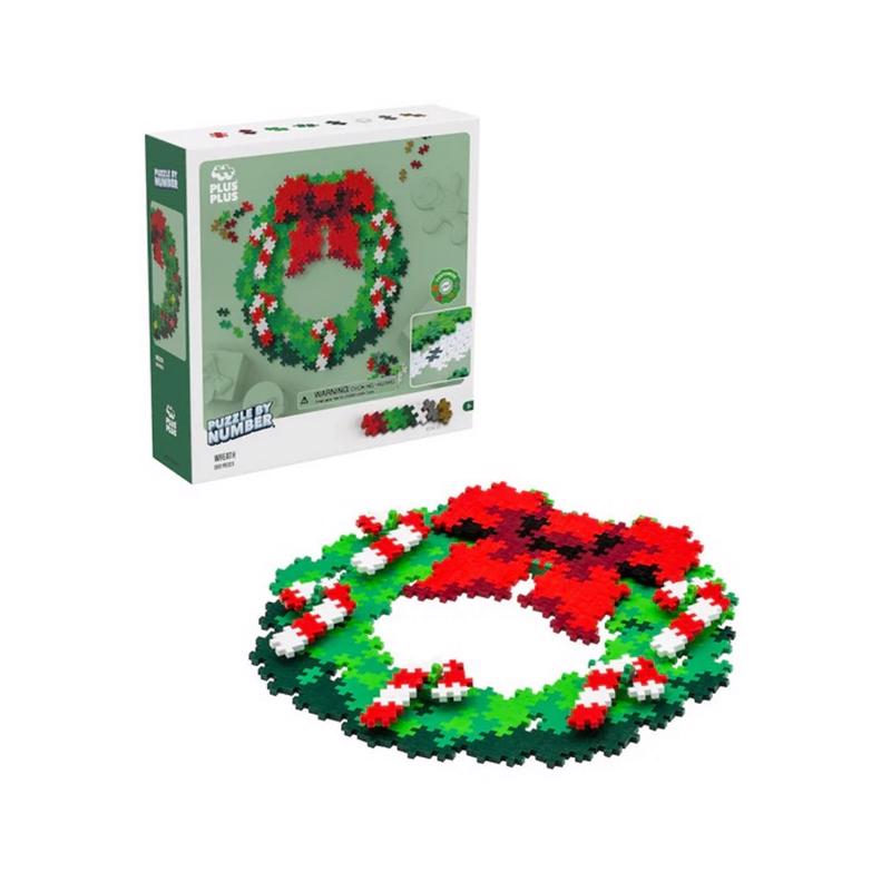 PLUS-PLUS - Plus-Plus Puzzle By Number Holiday Wreath Puzzle Multicolored 500 pc