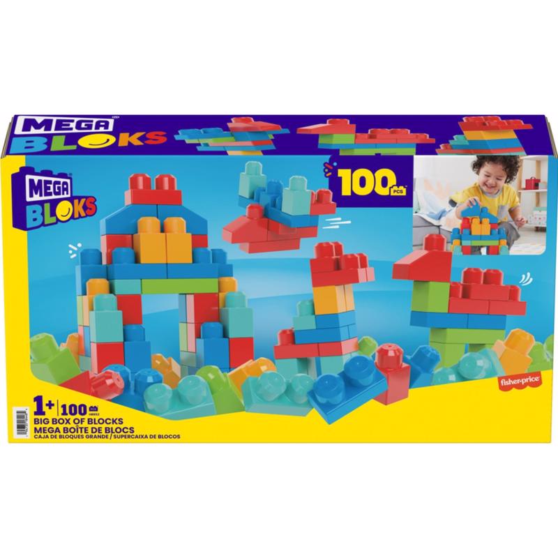 MATTEL - Mattel Mega Bloks Big Box of Blocks Building Set Multicolored 100 pc