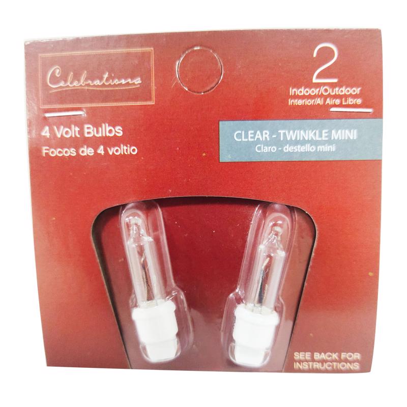 CELEBRATIONS - Celebrations Incandescent Clear/Warm White 2 ct Replacement Christmas Light Bulbs - Case of 25