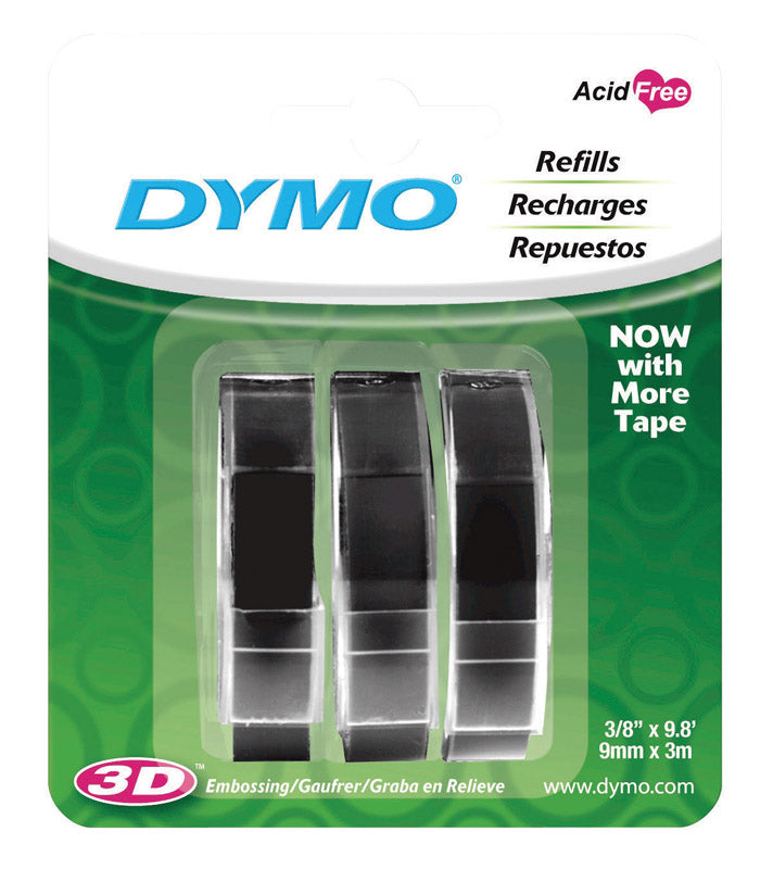 DYMO - Dymo Self-Adhesive 3/8 in. W X 9.8 ft. L Black Embossing Label Maker Tape