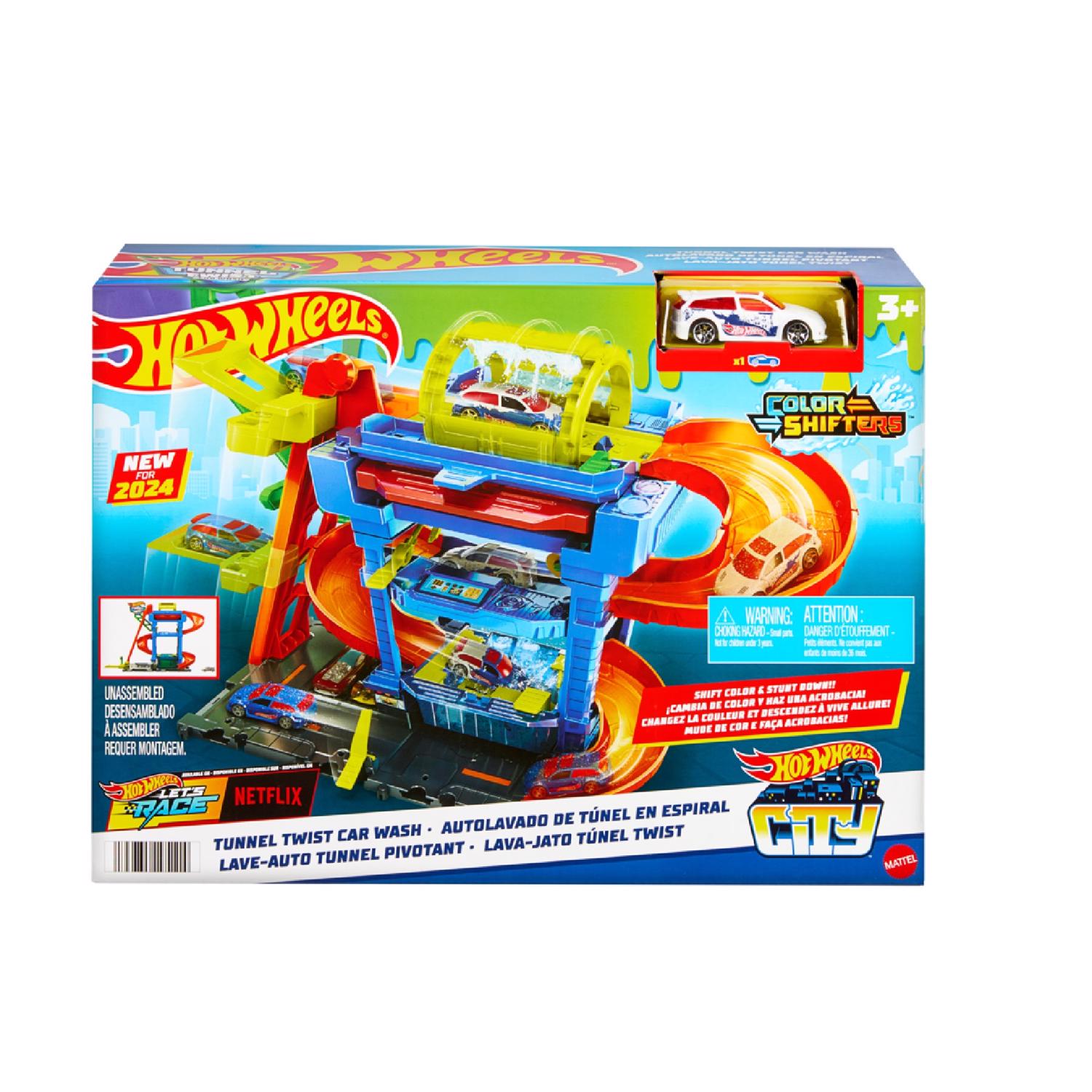 Hot Wheels City Tunnel Twist Car Wash Multicolored 18 pc