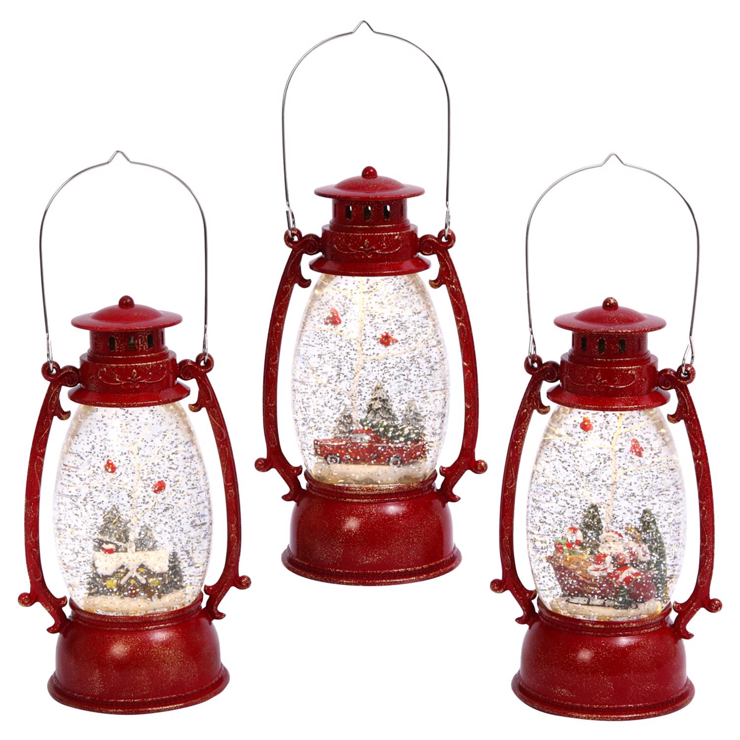 Gerson Multicolored Holiday Spinning Water Globe Lantern 10 in. - Case of 6
