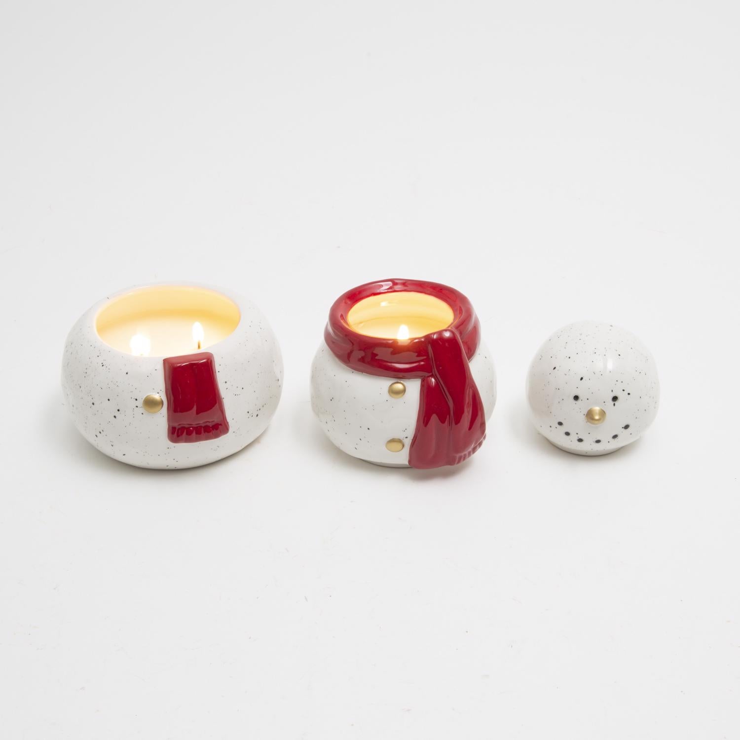 Gerson White/Red Snowman Christmas Scented Wax Candle 8 in. - Case of 6