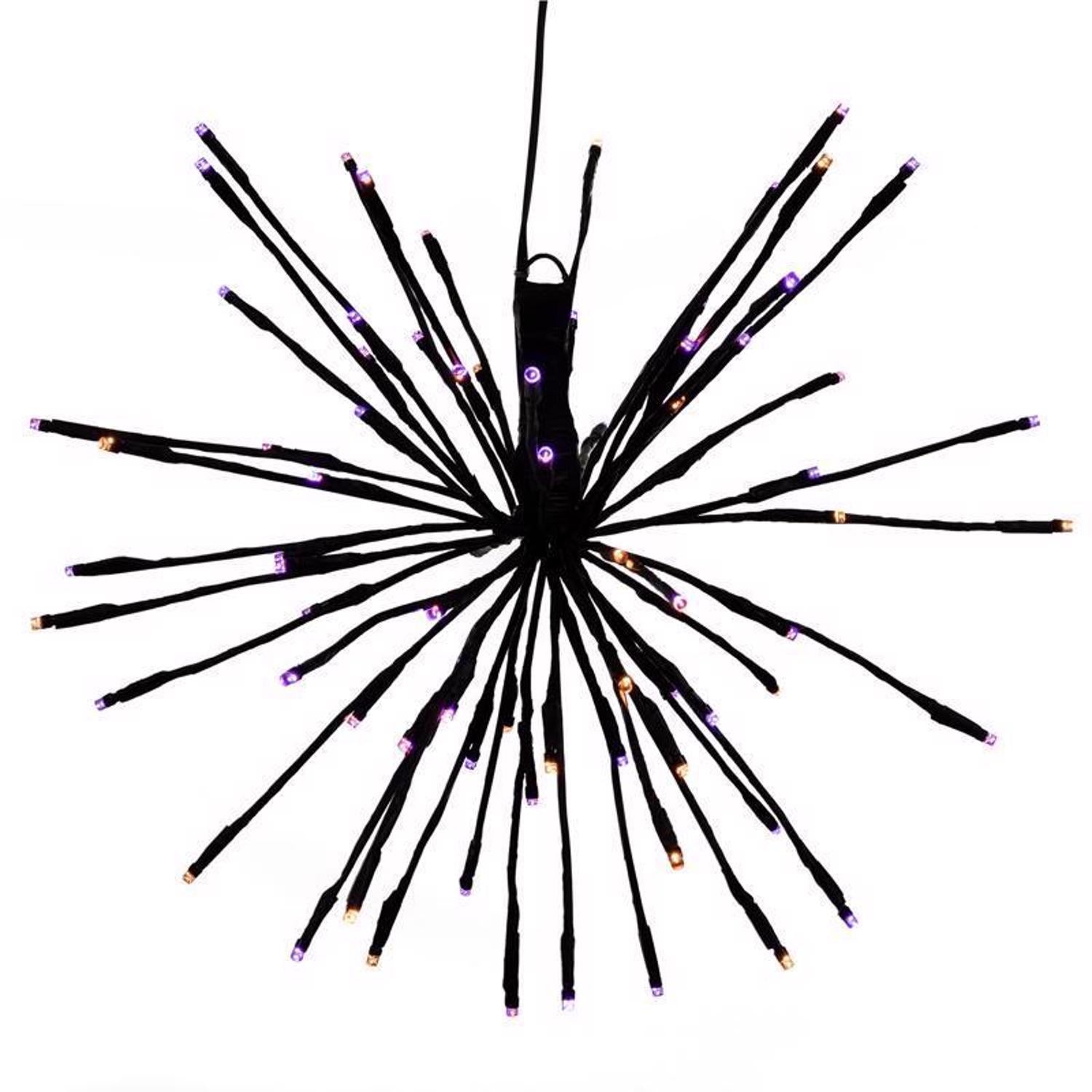 Celebrations Orange/Purple 16 in. LED Starlight Burst Halloween Decor - Case of 6