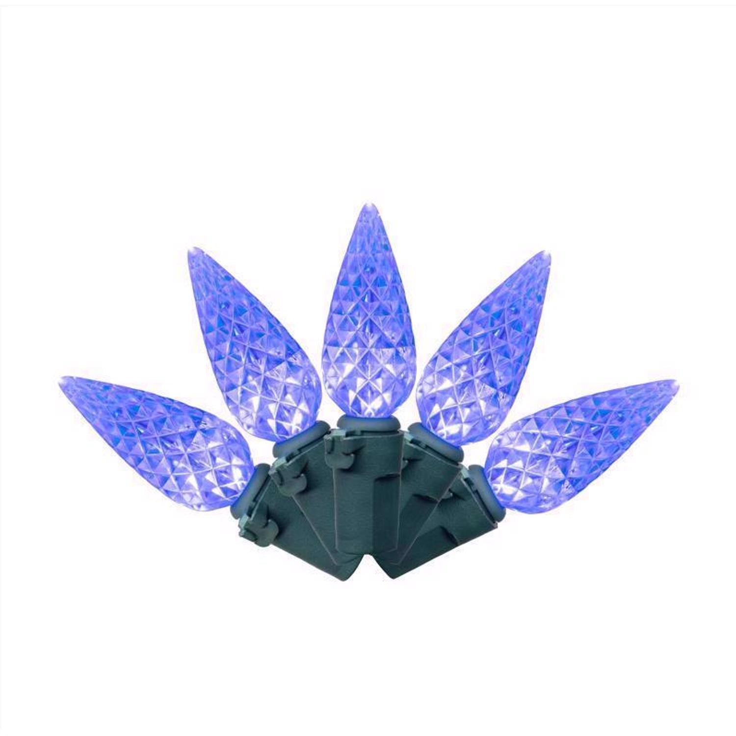 Celebrations Classic LED C6 Blue 100 ct String Christmas Lights 297 ft.