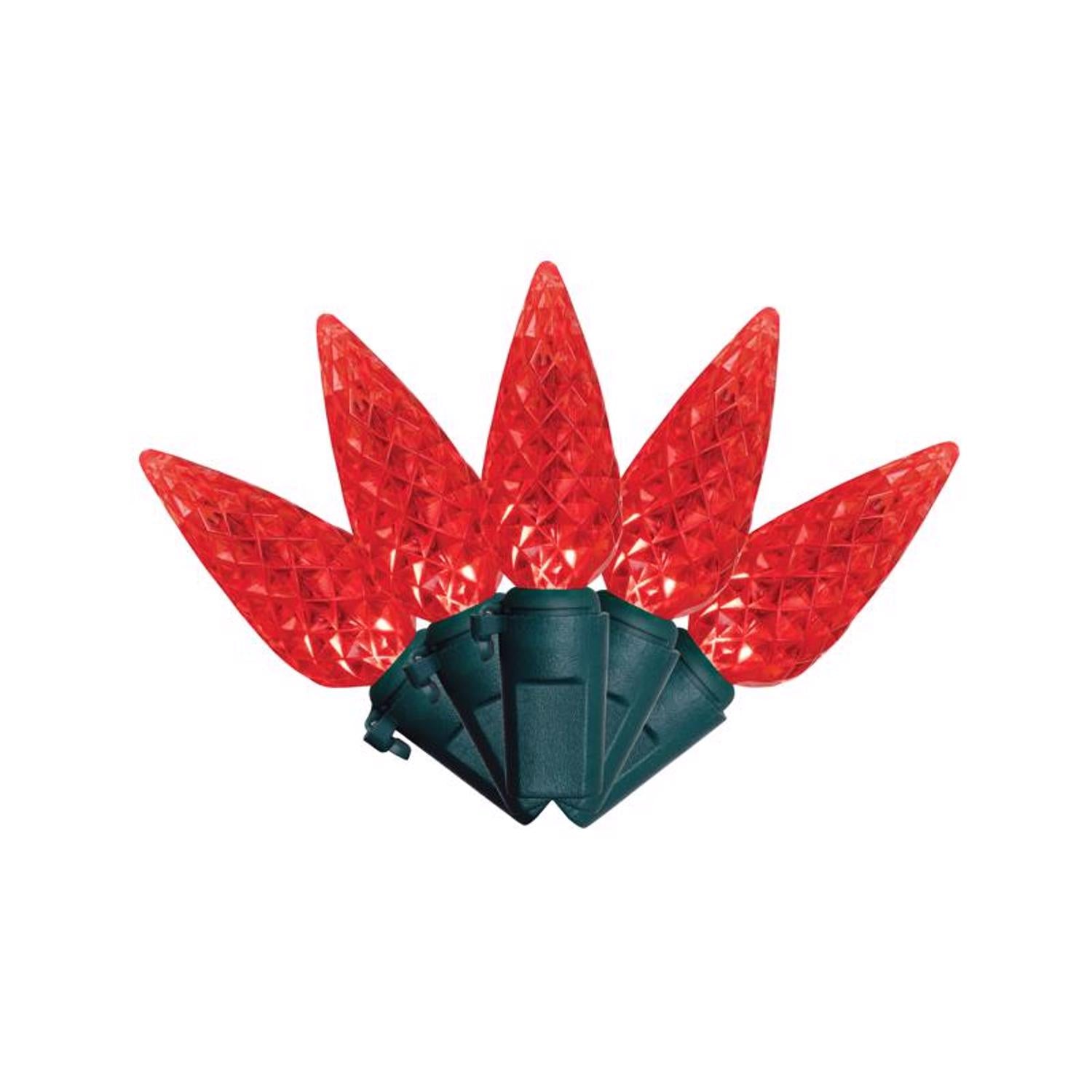 Celebrations Classic LED C6 Red 100 ct String Christmas Lights 297 ft.