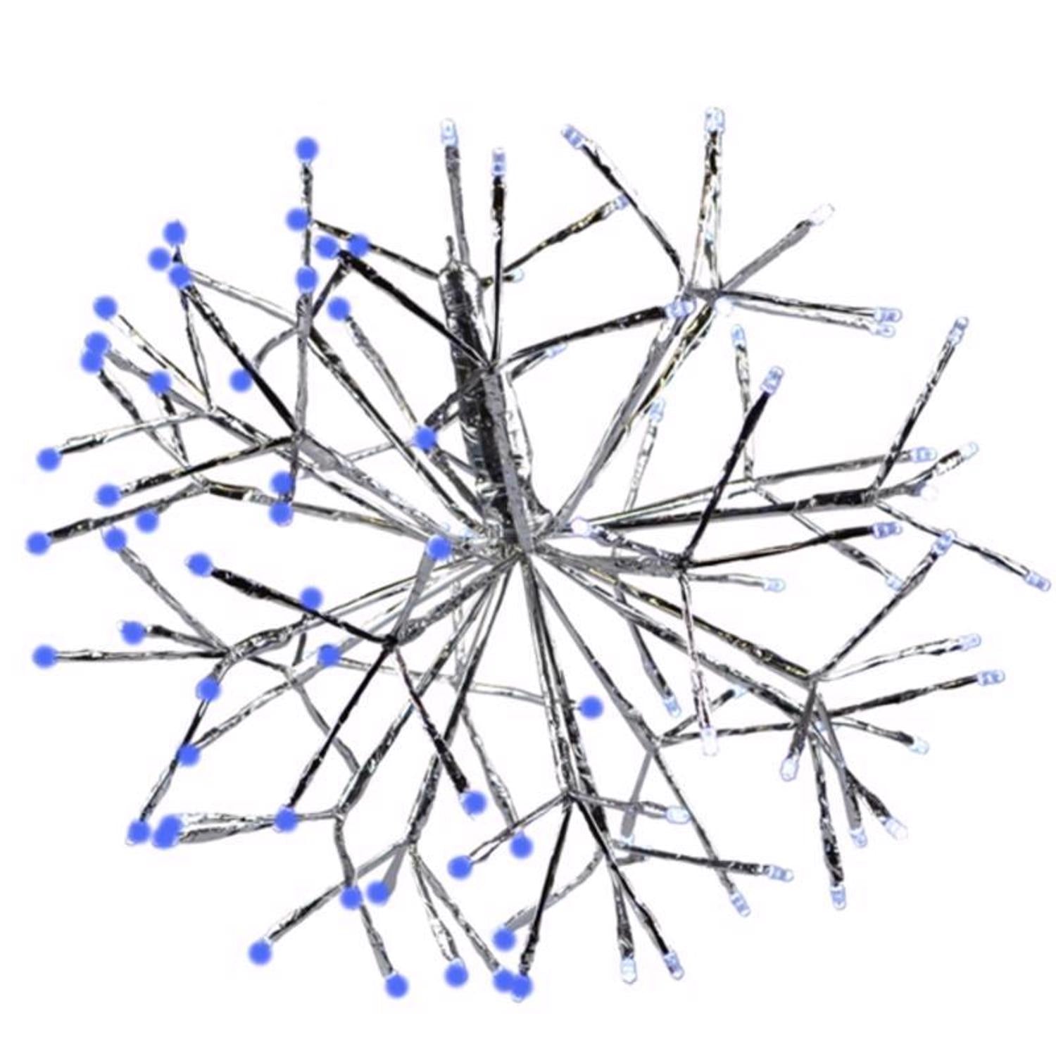 Celebrations LED Blue/Pure White Shimmering Sphere 16 in. Hanging Decor