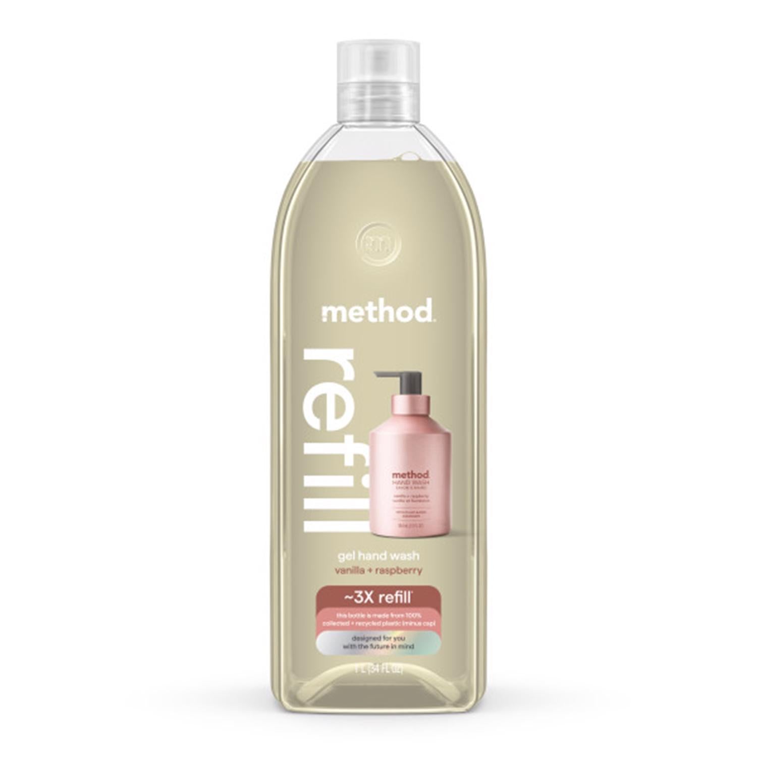 Method Vanilla & Raspberry Scent Gel Hand Wash 34 oz - Case of 4