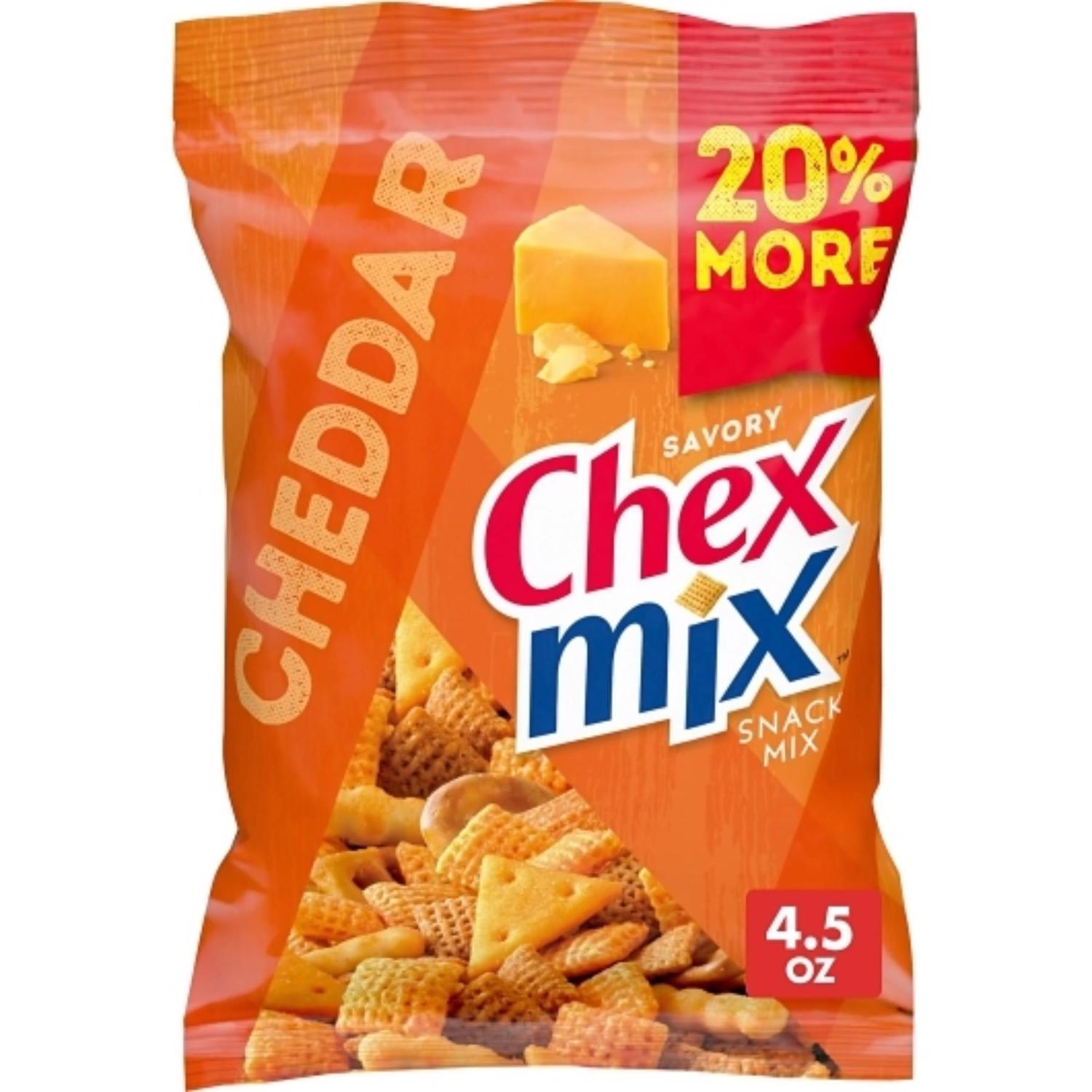 General Mills Chex Mix Cheddar Snack Mix 4.5 oz Bagged - Case of 8
