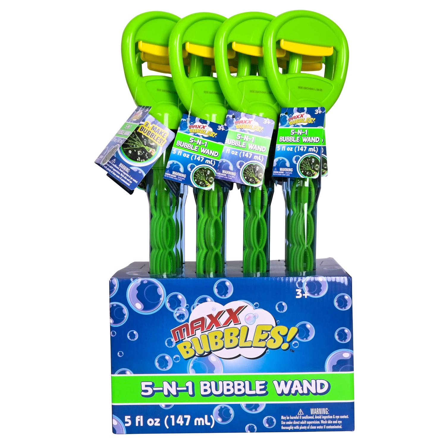 Maxx Bubbles 5-in-1 Bubble Wand Green - Case of 12