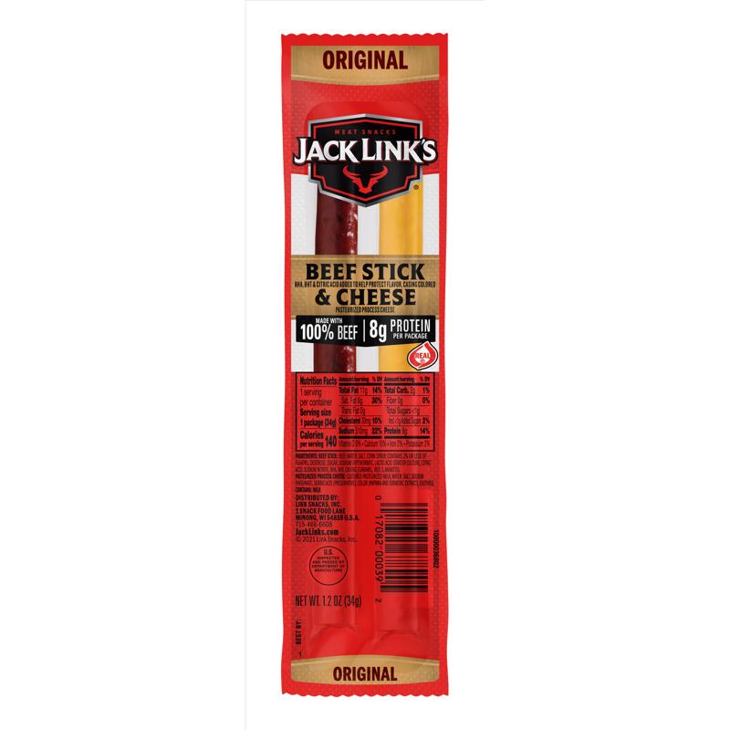 JACK LINK'S - Jack Link's All American Beef and Cheese Snack 1.2 oz Pegged - Case of 16