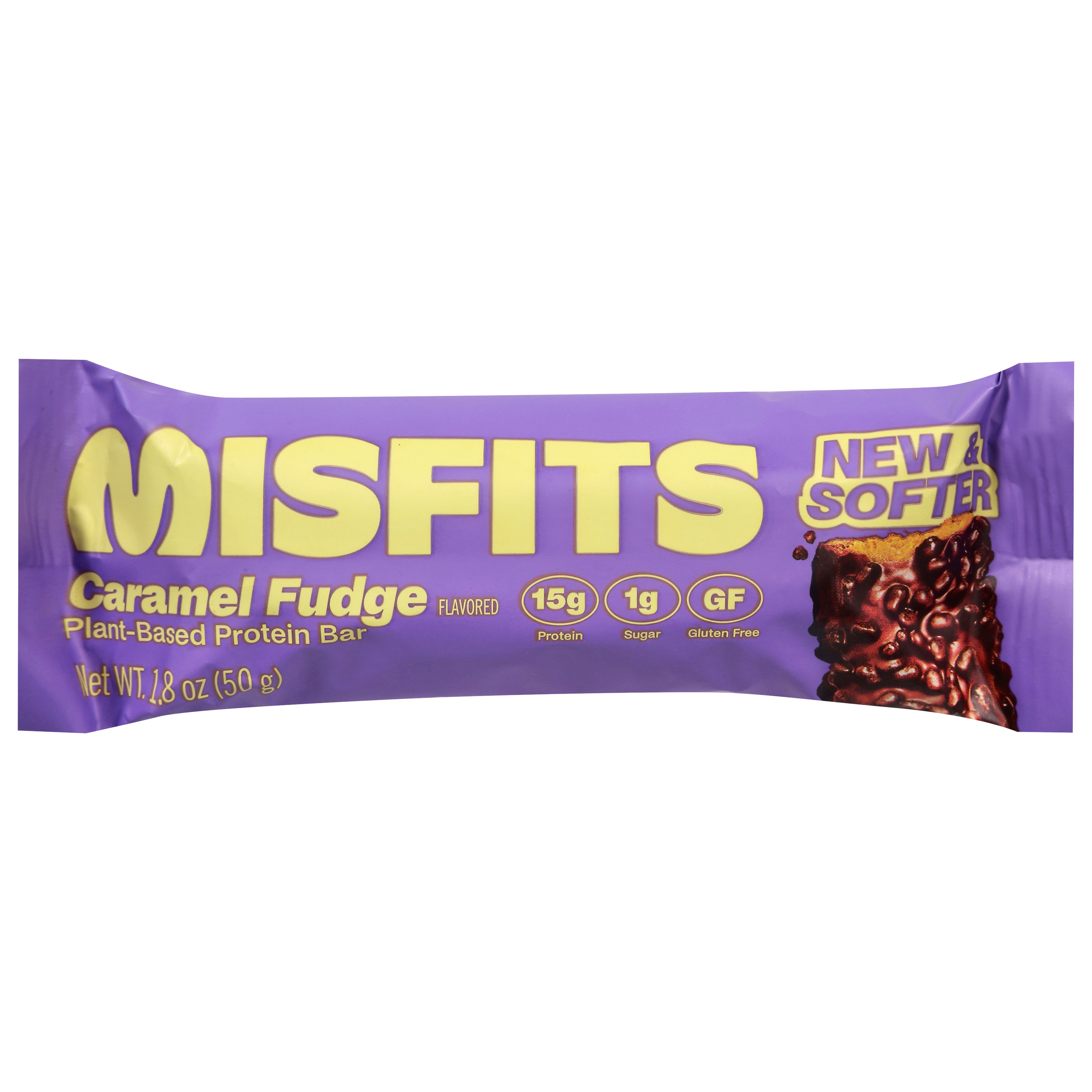 Misfits Plant-Based Caramel Fudge Protein Bar 1.8 oz - Case of 12