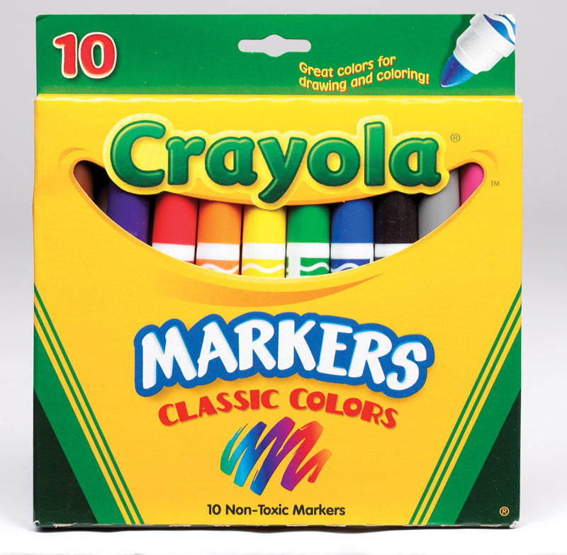 CRAYOLA - Crayola Classic Assorted Broad Tip Markers 10 pk