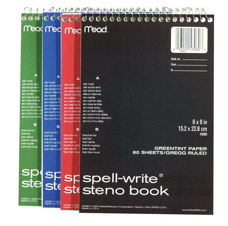 MEAD - Mead 6 in. W X 9 in. L Wide Ruled Spiral Steno Book - Case of 12