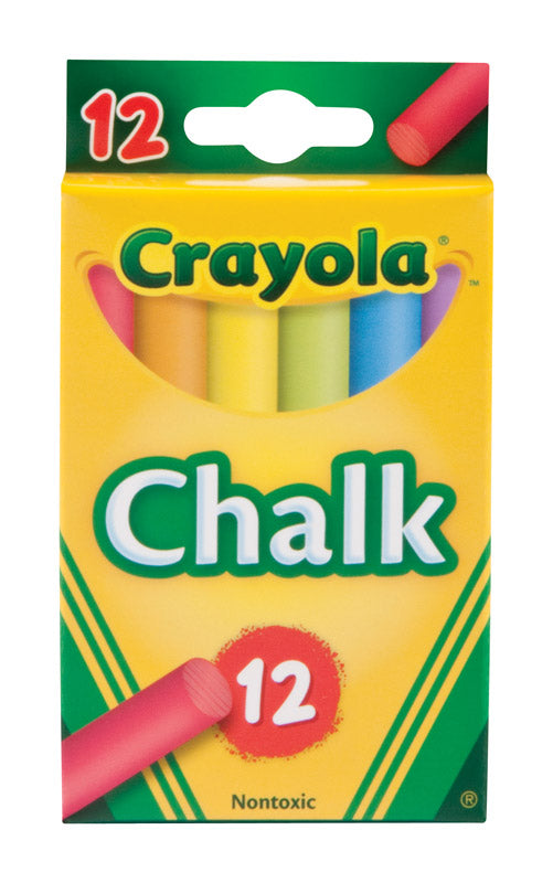 CRAYOLA - Crayola Nontoxic Assorted Color Chalk 12 pk