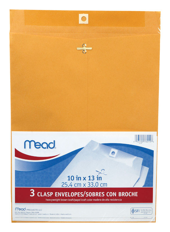 MEAD - Mead 10 in. W X 13 in. L Other Brown Envelopes 3 pk - Case of 12