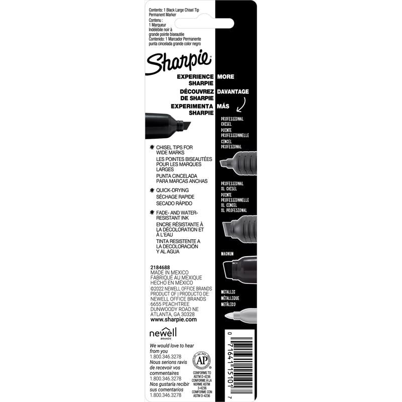 SANFORD - Sharpie King Size Black Chisel Tip Permanent Marker 1 pk - Case of 6