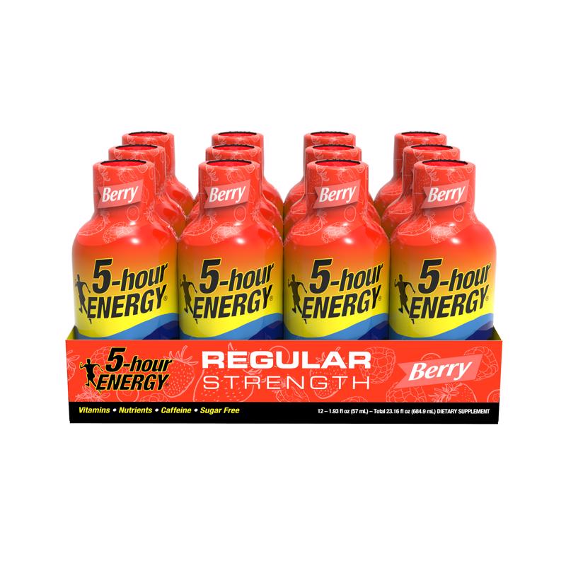 5-HOUR ENERGY - 5-hour Energy RegularStrength Sugar Free Berry Energy Shot 1.93 oz - Case of 12