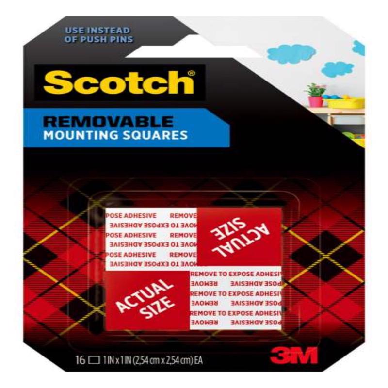 SCOTCH - Scotch Double Sided 1 in. W X 1 in. L Mounting Squares White [108S-SQ-16]