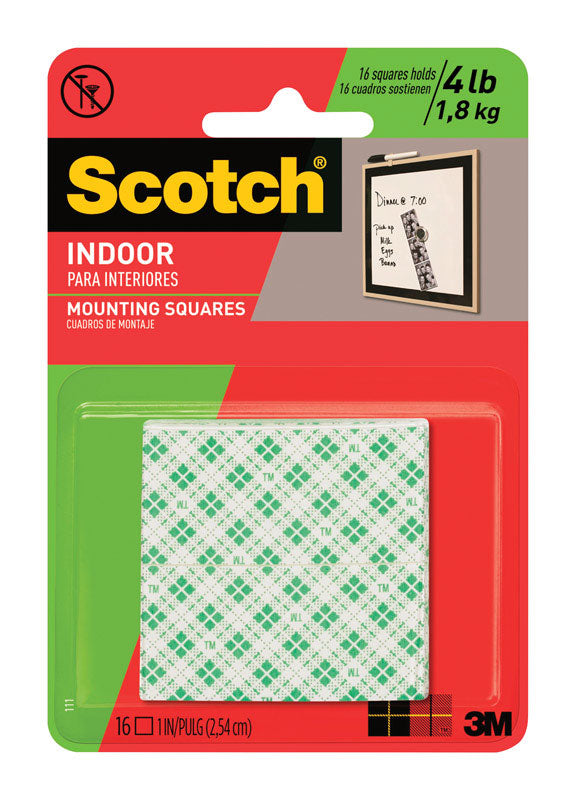 SCOTCH - Scotch Double Sided 1 in. W X 1 in. L Mounting Squares White - Case of 6 [111P]