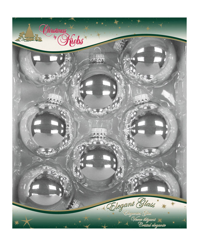 CHRISTMAS BY KREBS - Christmas by Krebs Bright Silver Ball Ornament - Case of 12