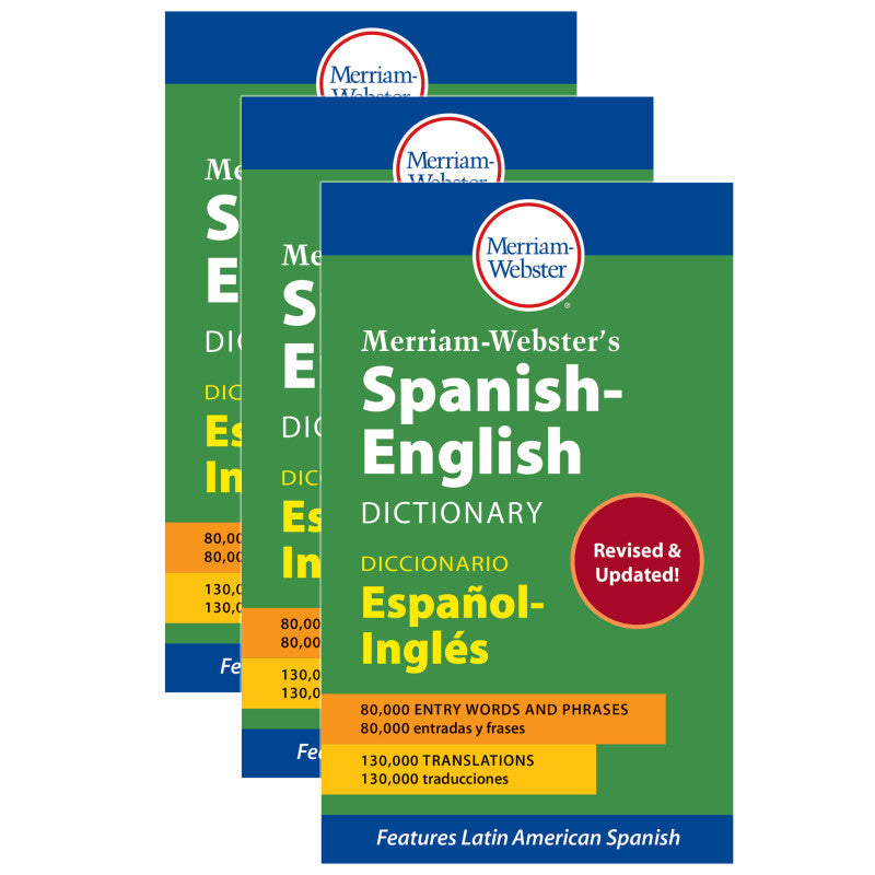 MERRIAM-WEBSTER - Merriam-Webster's Spanish-English Dictionary, Mass Market Paperback, Pack of 3