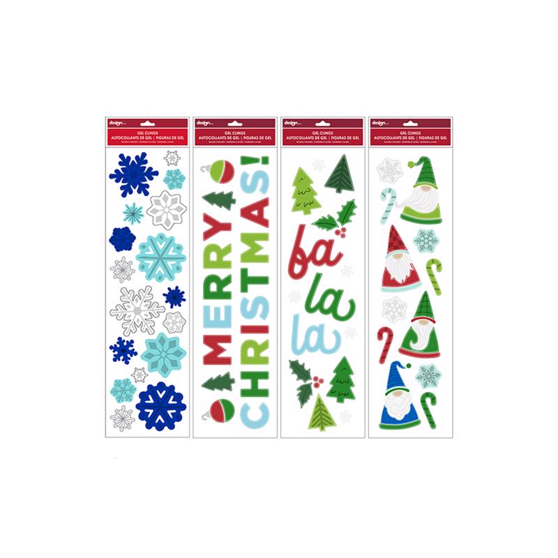 IMPACT INNOVATIONS - Impact Innovations Multicolored Christmas Window Clings 3 in. - Case of 24