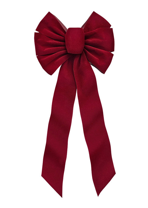 HOLIDAY TRIMS - Holiday Trims Burgundy 7 Loop Christmas Bow 10 in. - Case of 12