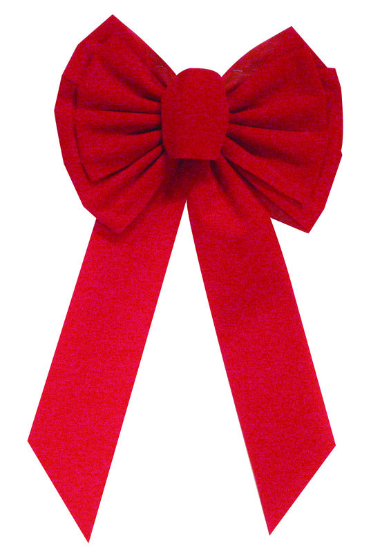HOLIDAY TRIMS - Holiday Trims Red 11 Loop Christmas Bow 10 in. - Case of 12
