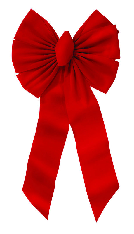 HOLIDAY TRIMS - Holiday Trims Red 11 Loop Christmas Bow 14 in. - Case of 12 [7355ACE]