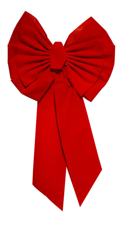 HOLIDAY TRIMS - Holiday Trims Red 11 Loop Christmas Bow 18 in. - Case of 12