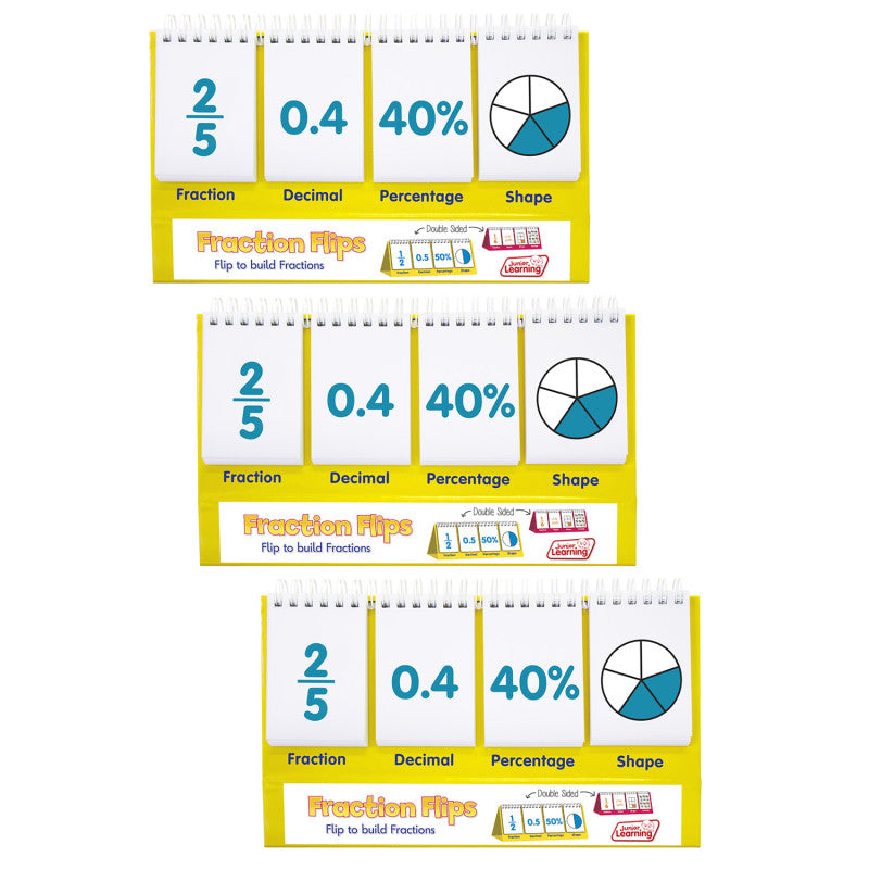 JUNIOR LEARNING - Fractions Flips, Pack of 3