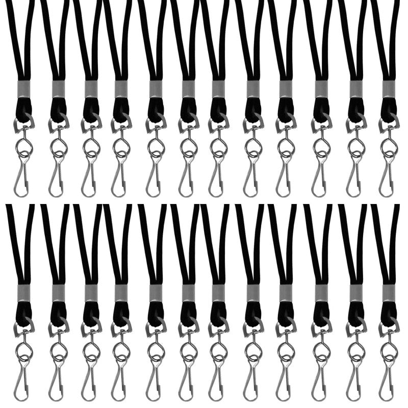 C-LINE - Standard Lanyard, Black, Swivel Hook, Pack of 24