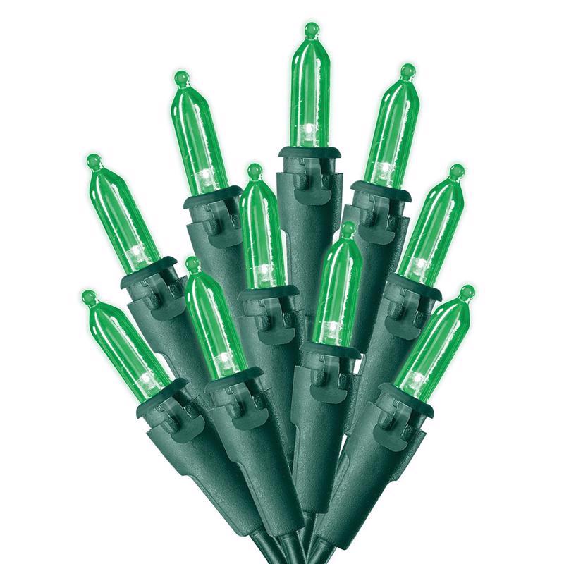 CELEBRATIONS - Celebrations Blue LED Mini Green 100 ct String Christmas Lights 24.5 ft. - Case of 12