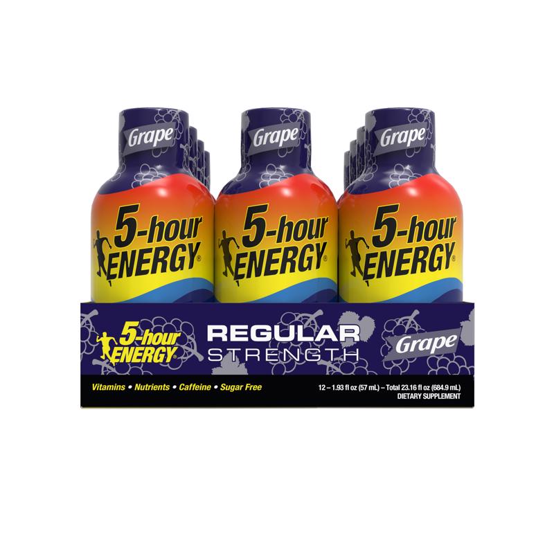 5 HOUR ENERGY - 5-Hour Energy Regular Strength Sugar Free Grape Energy Shot 1.93 oz - Case of 12