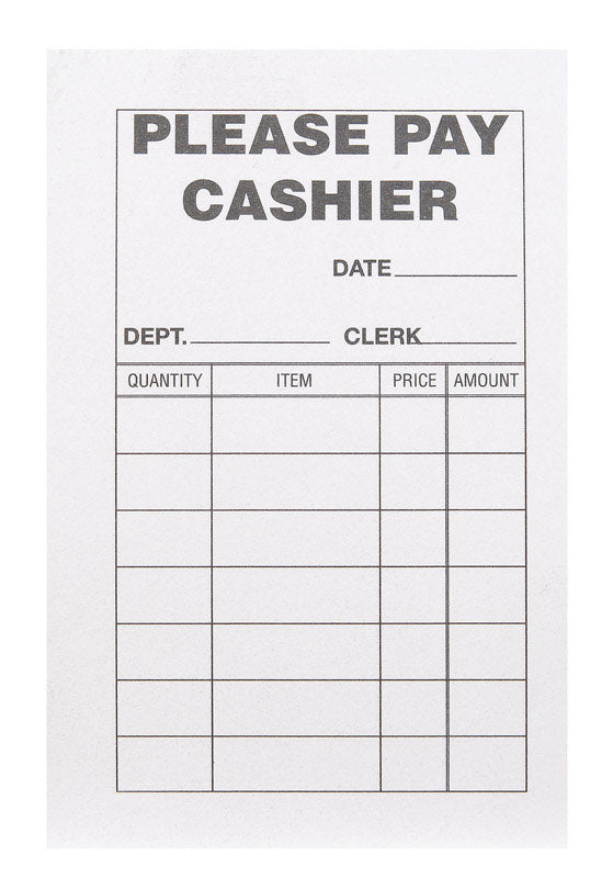 CENTURION, INC. - Please Pay Cashier Pad 2-3/4 in. W X 4-1/4 in. H